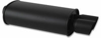 Vibrant StreetPower FLAT BLACK Oval Muffler with Single 3in Outlet - 3in inlet I.D.
