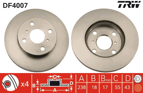 TRW MOTO DF4007 Brake Disc
