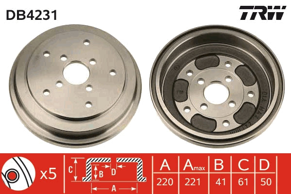 TRW MOTO DB4231 Brake Drum