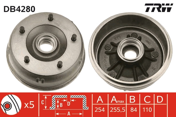 TRW MOTO DB4280 Brake Drum