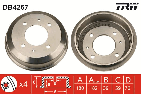 TRW MOTO DB4267 Brake Drum