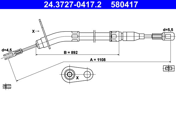 BOSCH 1987477826 Parking Brake Cable Pull