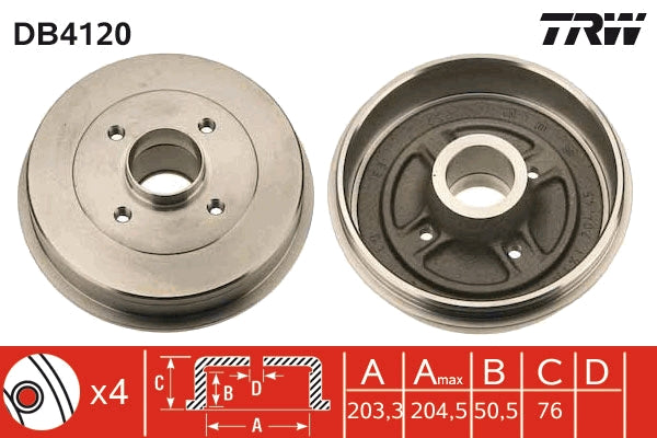 TRW MOTO DB4120 Brake Drum