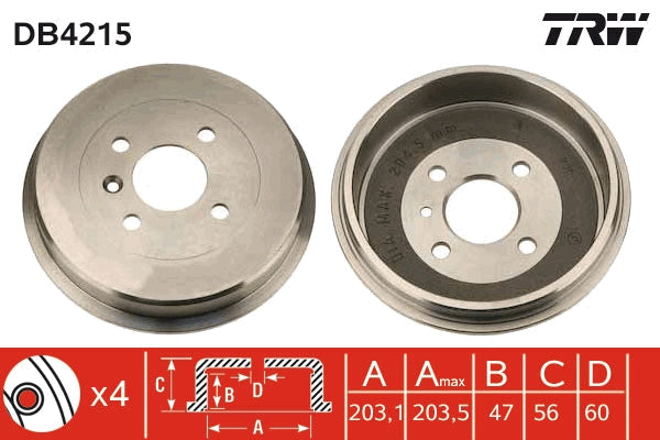 TRW MOTO DB4215 Brake Drum