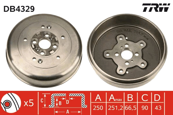 TRW MOTO DB4329 Brake Drum