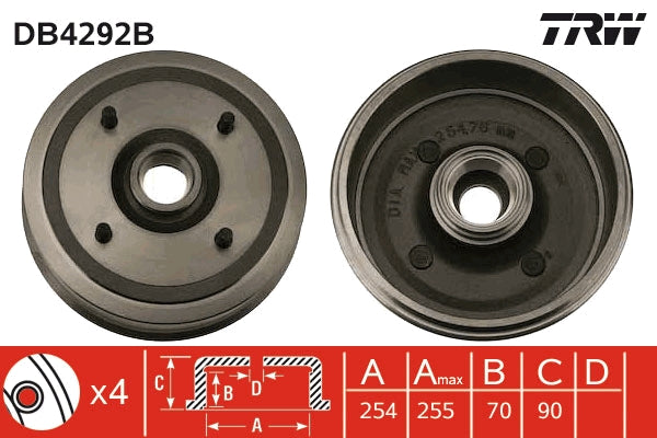TRW MOTO DB4292B Brake Drum