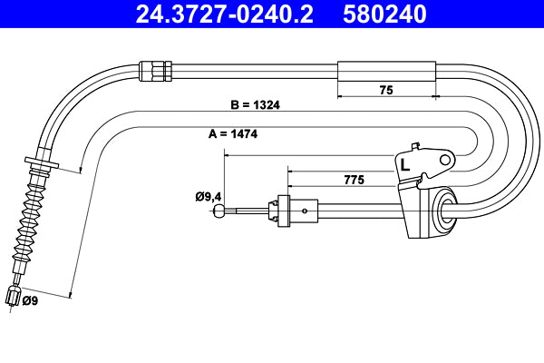 BOSCH 1987482047 Parking Brake Cable Pull