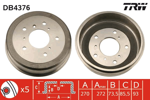 TRW MOTO DB4376 Brake Drum
