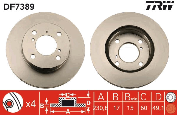 TRW MOTO DF7389 Brake Disc