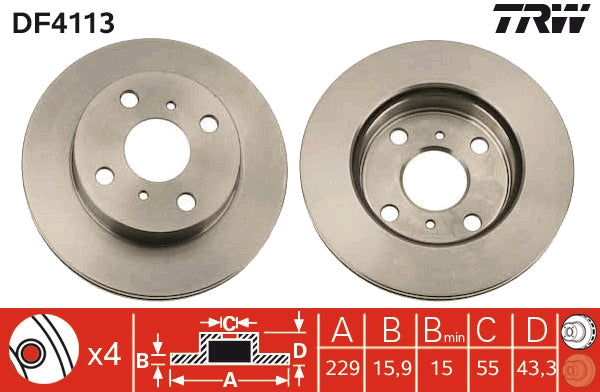 TRW MOTO DF4113 Brake Disc