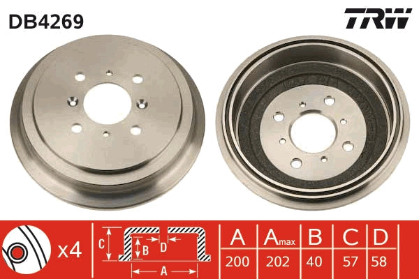 TRW MOTO DB4269 Brake Drum