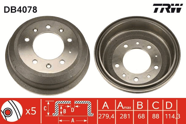 TRW MOTO DB4078 Brake Drum