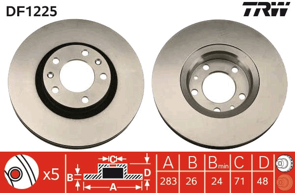 TRW MOTO DF1225 Brake Disc