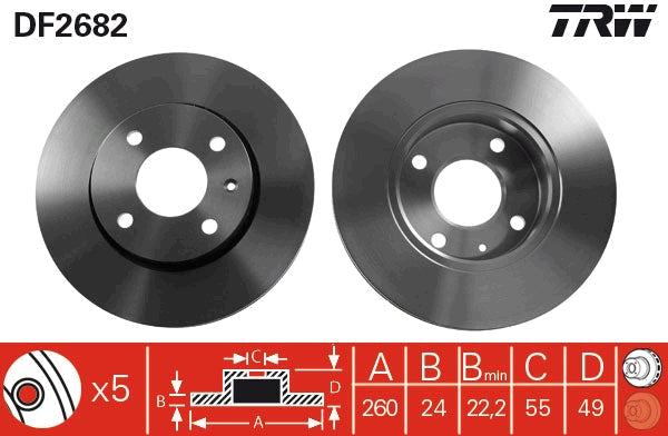 TRW MOTO DF2682 Brake Disc
