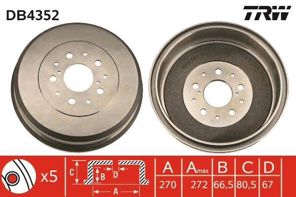 TRW MOTO DB4352 Brake Drum