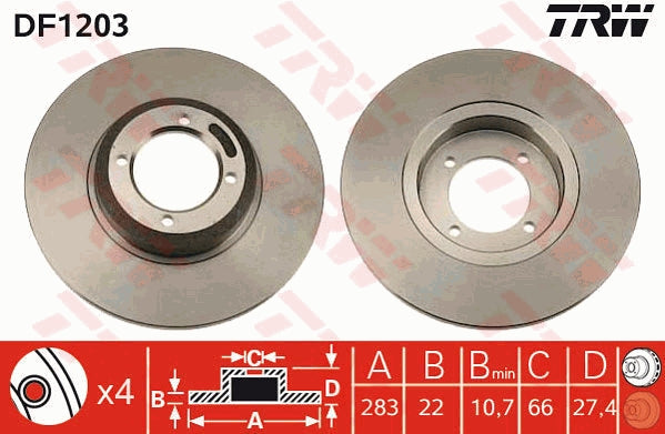 TRW MOTO DF1203 Brake Disc