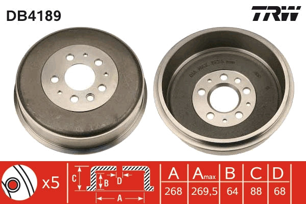 TRW MOTO DB4189 Brake Drum