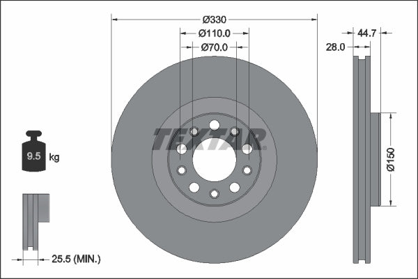 TEXTAR 92337905 Brake Disc