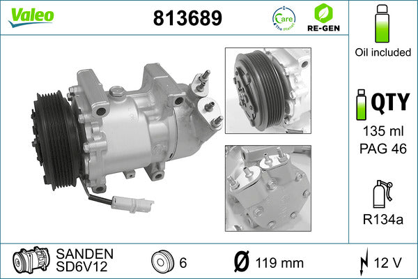 VALEO VAL813689 Air Conditioning Compressor