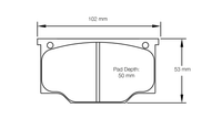 PAGID RSH 29E 17MM BRAKE PADS ALCON A TYPE CALIPER - Pagid shape S1192 line drawing