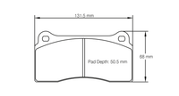PAGID PGD-S1287C01001-12 RSC 1 FRONT BRAKE PADS DODGE VIPER SRT-10 - Pagid shape S1287 line drawing