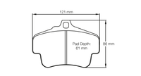 PAGID PGD-E240514010-15 RS 14 FRONT BRAKE PADS PORSCHE BOXSTER S 987 - Pagid shape S2405 line drawing