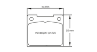 PAGID RSH 3 14.4MM BRAKE PADS ALCON R TYPE D42 CALIPER - Pagid shape S3102 line drawing