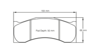 PAGID RST 2 18MM BRAKE PADS AP RACING CP6766 D50 CALIPER - Pagid shape S8044 line drawing