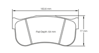 PAGID RSL 1 29MM BRAKE PADS ALCON CAR9549 D64 CALIPER - Pagid shape S8100 line drawing