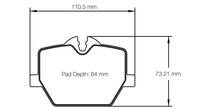 Pagid S8276R29001 Brake Pad S8276 RSL 29 - Pagid shape S8276 line drawing