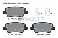 PAGID Racing T8243SP2001 STREET+ Brake Pads - Pagid Street+ pad line drawing