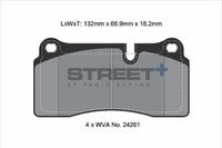 PAGID Racing T8253SP2001 STREET+ Brake Pads - Pagid Street+ pad line drawing