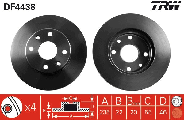 TRW MOTO DF4438 Brake Disc