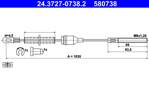 BOSCH 1987477937 Parking Brake Cable Pull