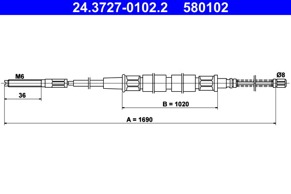 BOSCH 1987477814 Parking Brake Cable Pull