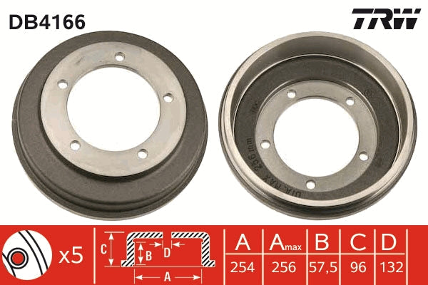 TRW MOTO DB4166 Brake Drum