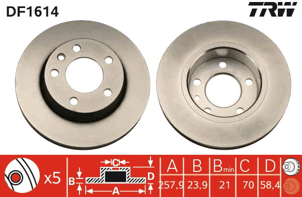 TRW MOTO DF1614 Brake Disc