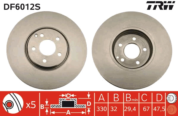 TRW MOTO DF6012S Brake Disc