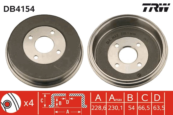 TRW MOTO DB4154 Brake Drum