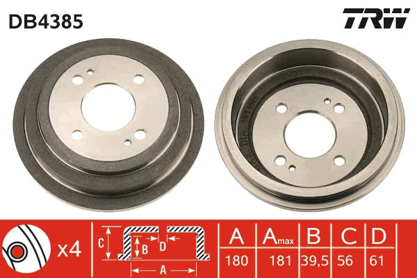 TRW MOTO DB4385 Brake Drum