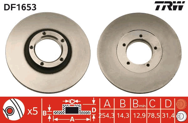 TRW MOTO DF1653 Brake Disc
