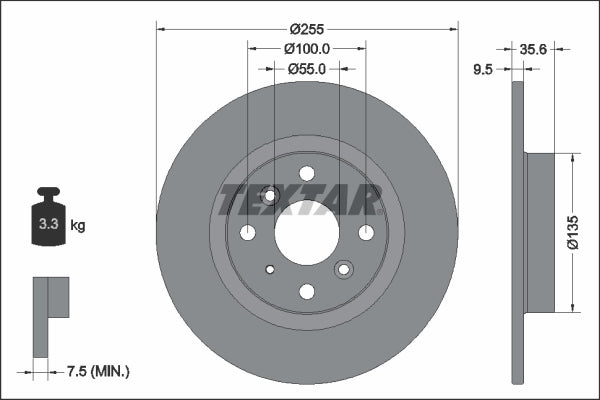 TEXTAR 92338203 Brake Disc