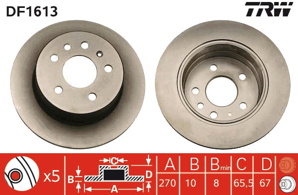 TRW MOTO DF1613 Brake Disc