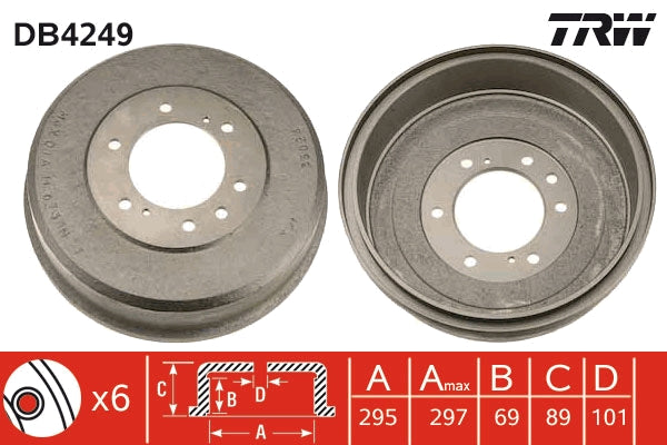 TRW MOTO DB4249 Brake Drum