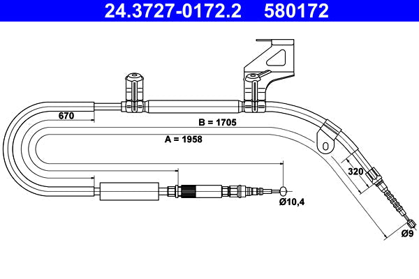 BOSCH 1987482751 Parking Brake Cable Pull