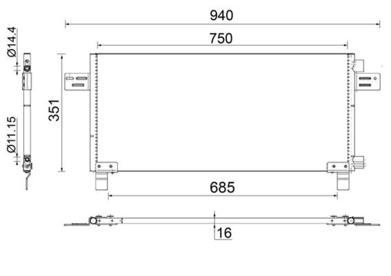 Mahle AC282000S - Condenser, air conditioning