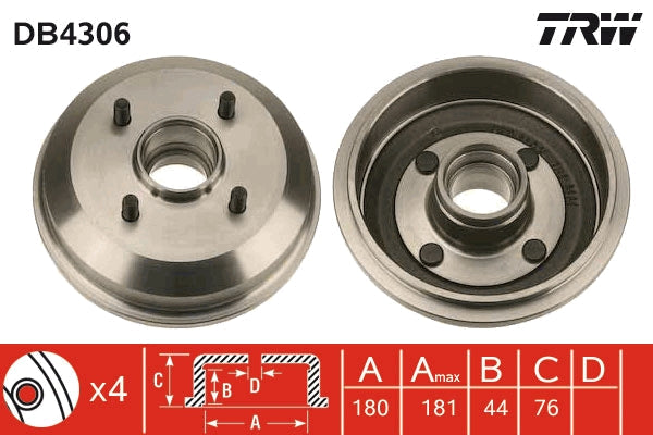 TRW MOTO DB4306 Brake Drum