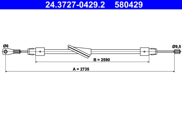 BOSCH 1987482017 Parking Brake Cable Pull