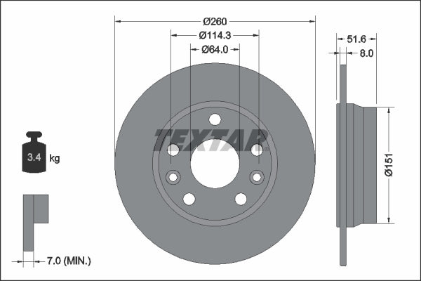 TEXTAR 92337703 Brake Disc