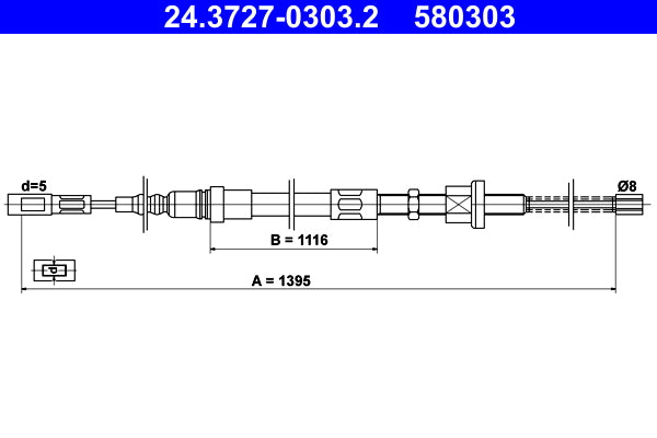 BOSCH 1987482588 Parking Brake Cable Pull